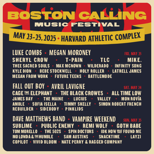 Venue seating chart for Boston Calling Music Festival for reference only