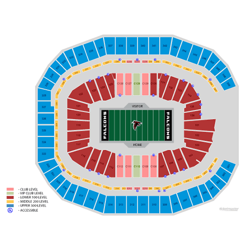 atlanta falcons stadium seating chart