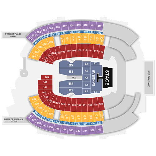 Gillette Stadium Virtual Seating Chart For Concerts