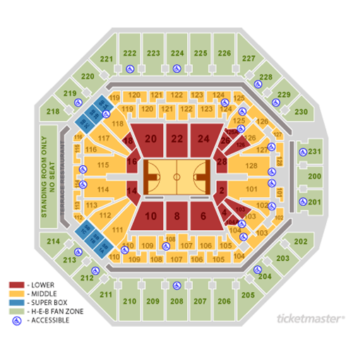 Seat map for San Antonio Spurs vs. New Orleans Pelicans