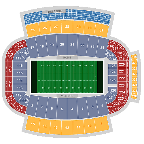 North Carolina State Wolfpack Football vs. Wake Forest Demon Deacons Football Seat Map