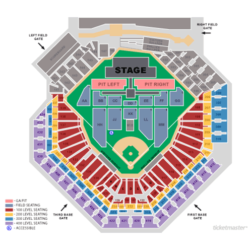 Citizens Bank Park Concert Seating Chart With Seat Numbers