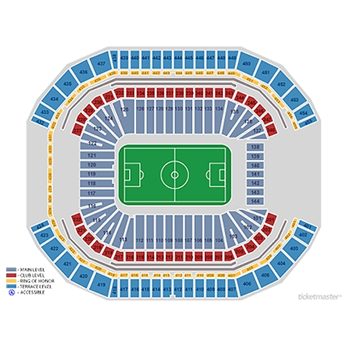 Seat map for US Men's National Soccer vs. Mexico National Football Team