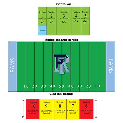 Rhode Island Rams Football vs. Brown University Bears Football Seat Map