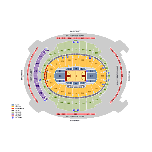 Big East Mens Basketball Tournament Seating Plan at Madison Square Garden
