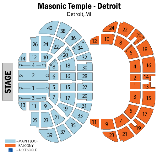 Masonic Temple - Detroit Seatmap