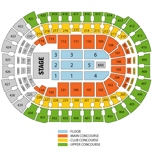 Verizon Arena Seating Chart Washington Dc