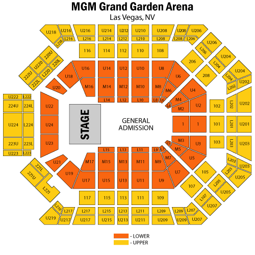 MGM Grand Garden Arena Seatmap