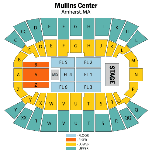 Live Layout Of Mullins Center Seating Chart