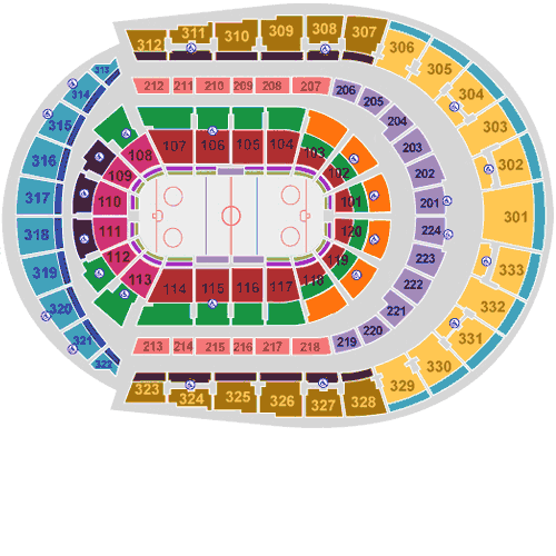Seat map for Nashville Predators vs. Chicago Blackhawks