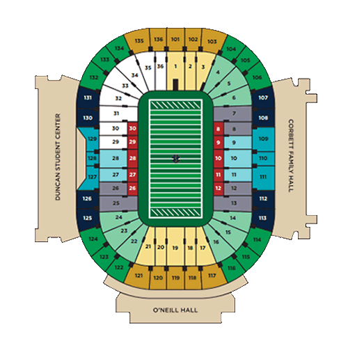 Notre Dame Stadium Detailed Seating Chart