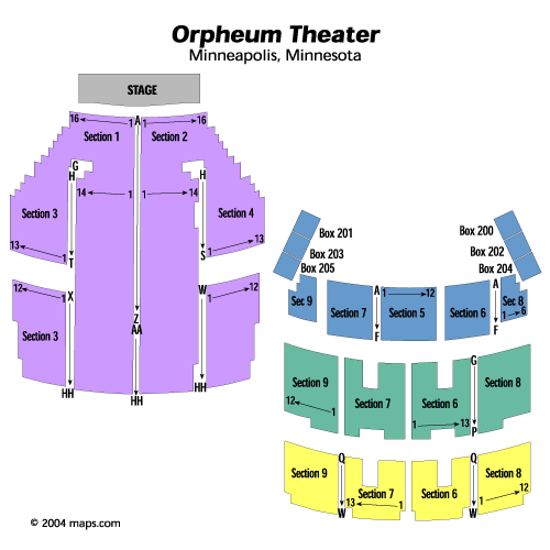 Orpheum Theater Minneapolis Mn Seating Chart