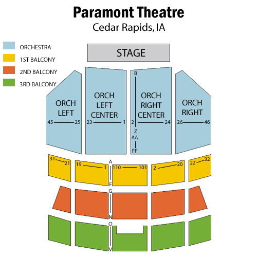 Paramount Theater Seating Chart Two Birds Home