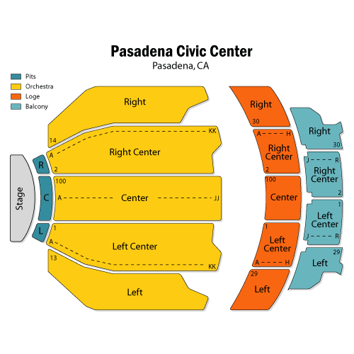 The Pasadena Civic Center Seating Chart