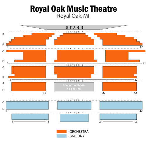 Royal Oak Music Theatre Seatmap