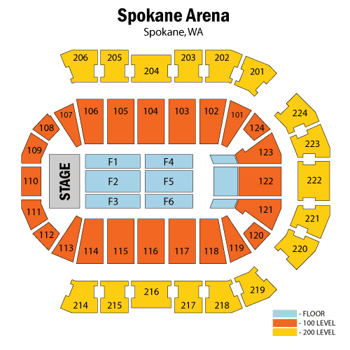Spokane Arena Seatmap