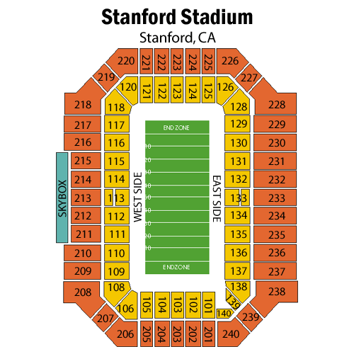 Stanford Cardinal Football vs. Virginia Tech Hokies Football Seat Map