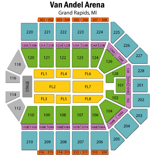 Van Andel Seating Chart With Rows