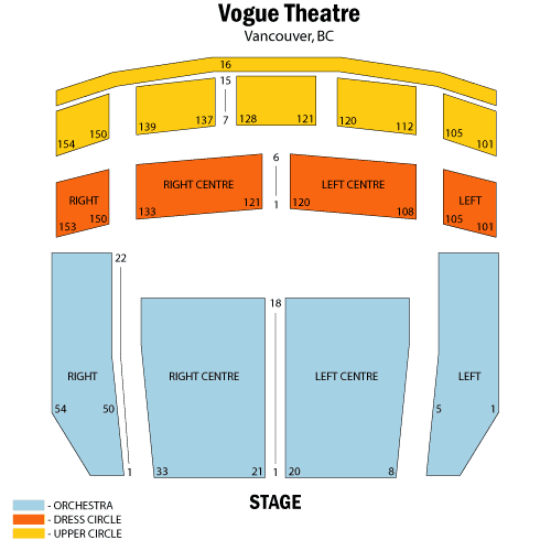 Vogue Theatre-BC Seatmap