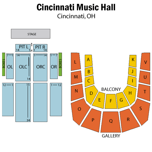 Cincinnati Music Hall Seatmap