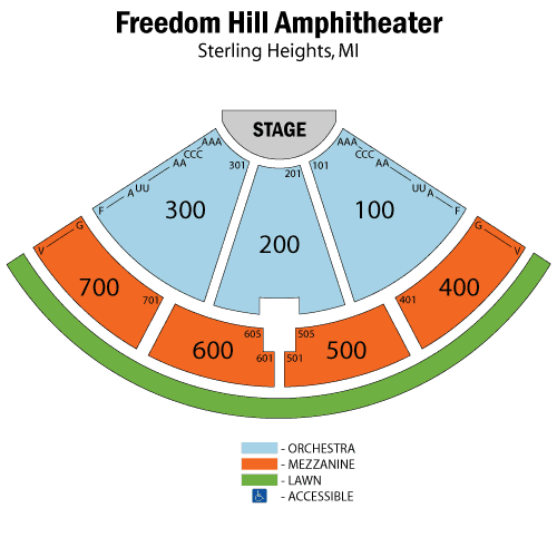 Freedom Hill Detailed Seating Chart