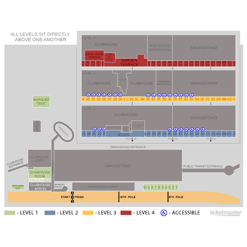 Seat map for Belmont Racing