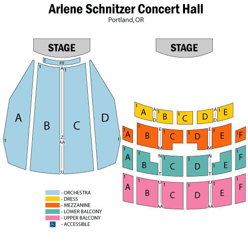 Arlene Schnitzer Concert Hall Seatmap