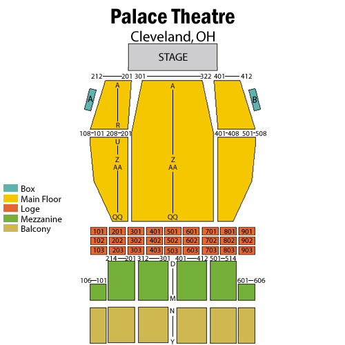 Venue seating chart for SIX (Touring) for reference only