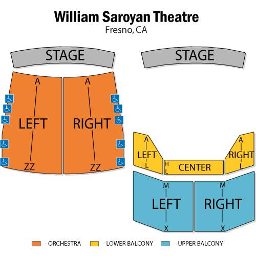 Seating Chart William Saroyan Theater Fresno