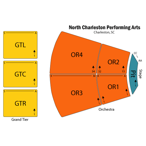 North Charleston Performing Arts Center Seating Elcho Table