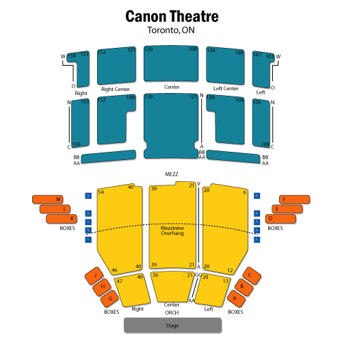 Ed Mirvish Theatre seat map