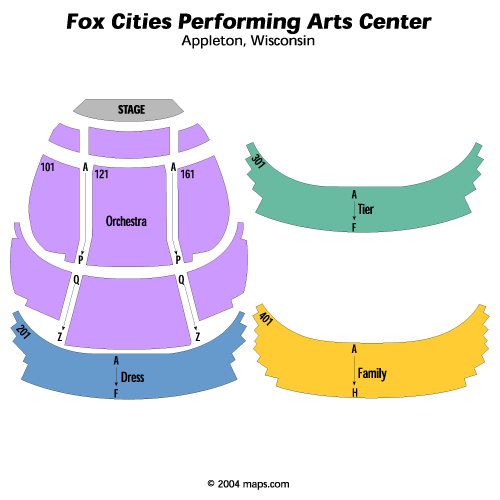 Fox Cities Performing Arts Center Seating Chart Appleton