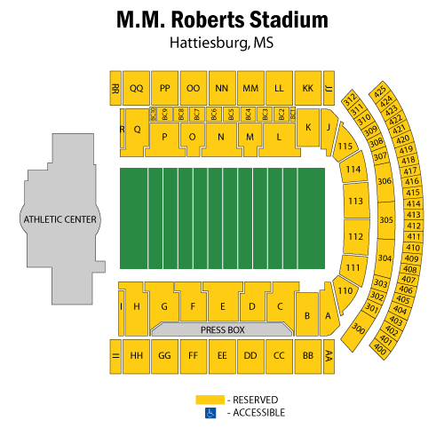 USM MM Roberts Stadium the Rock Hattiesburg, MS Tickets, 20232024