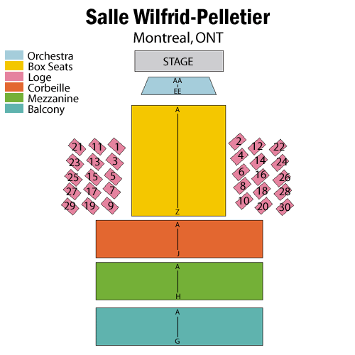 Salle Wilfrid- Pelletier/Place Des Arts Seatmap