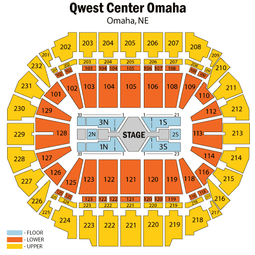 Centurylink Seating Chart With Rows Omaha