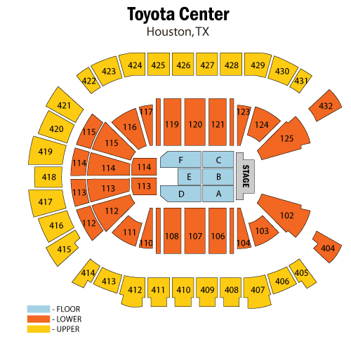 Toyota Center - TX Seatmap