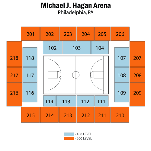 Seat Map for St. Joseph's Hawks Mens Basketball vs. LaSalle Explorers Mens Basketball