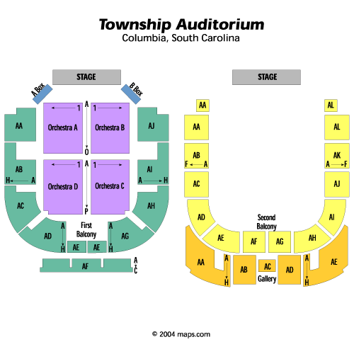 Detailed Seating Chart For Township Auditorium