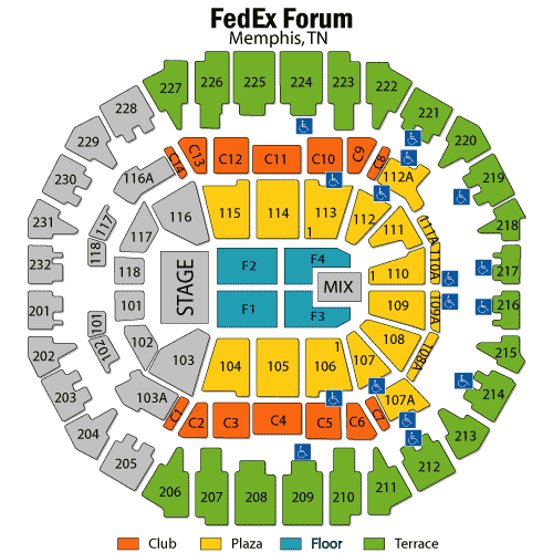 Fedex Forum Seating Chart
