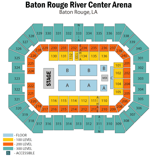 Raising Canes River Center Arena Baton Rouge, LA Tickets, 2023