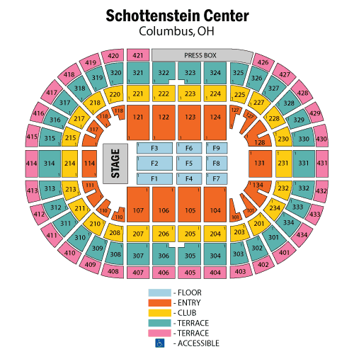 Schottenstein Center Seating Chart With Seat Numbers