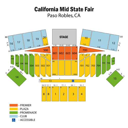 Paso Robles Mid State Fair Concert Seating Chart Elcho Table
