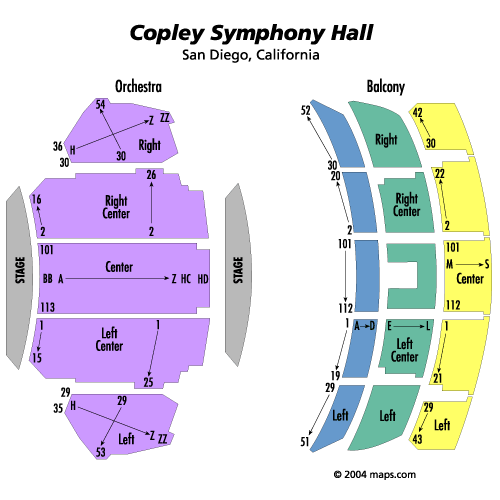 Copley Symphony Hall San Diego Seating Chart