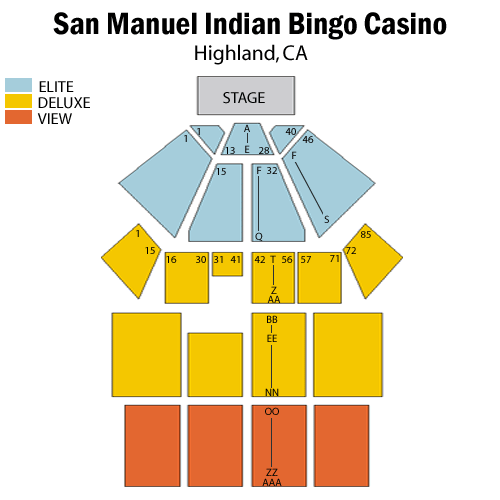 Yaamava' Resort & Casino at San Manuel Seatmap
