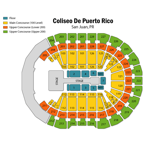 Seating Chart Coliseo De Puerto Rico