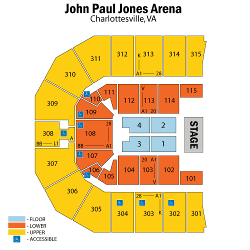 John Paul Jones Seating Chart