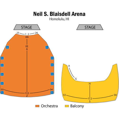Neal S Blaisdell Arena Honolulu Hi Seating Chart