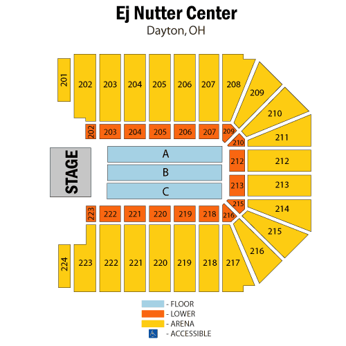 Wwe Nutter Center Seating Chart