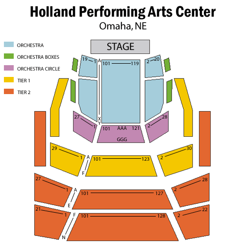 Holland Performing Arts Center Seatmap