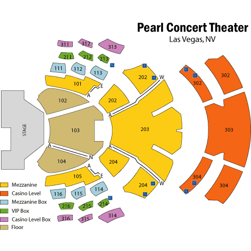 Pearl Concert Theater Seating Chart